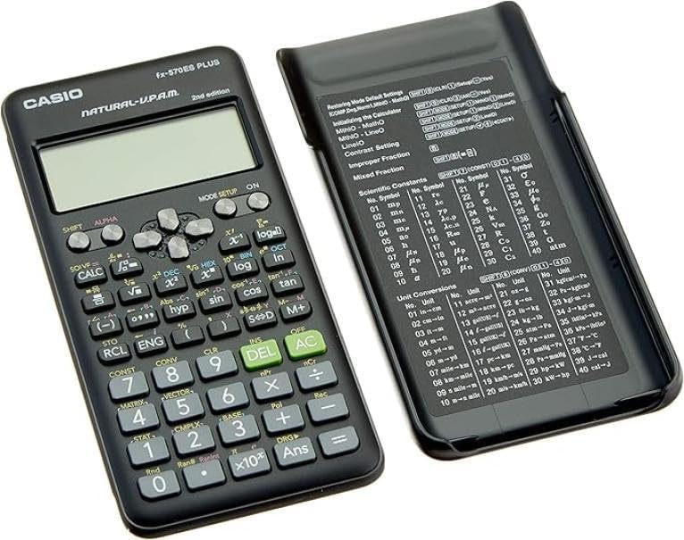 Casio Fx-570Es Plus 2 Wissenschaftlicher Taschenrechner mit 417 Funktionen, Schwarz