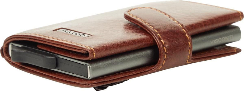 VISCONTI® Slim Wallet mit Münzfach & RFID-Schutz I Kartenetui bis 6 Karten I Kreditkartenetui klein