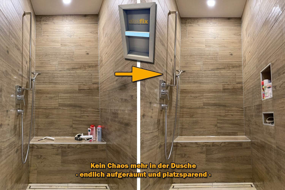 Wandnische + LED Beleuchtung Set - befliesbare Wandnische 60x30x10cm + 2X LED-Kit | Duschablage bele