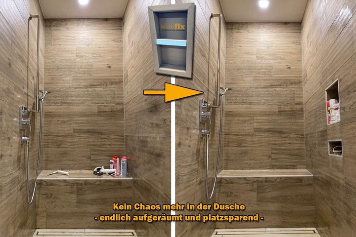 Wandnische + LED Beleuchtung Set - befliesbare Wandnische 60x30x10cm + 2X LED-Kit | Duschablage bele