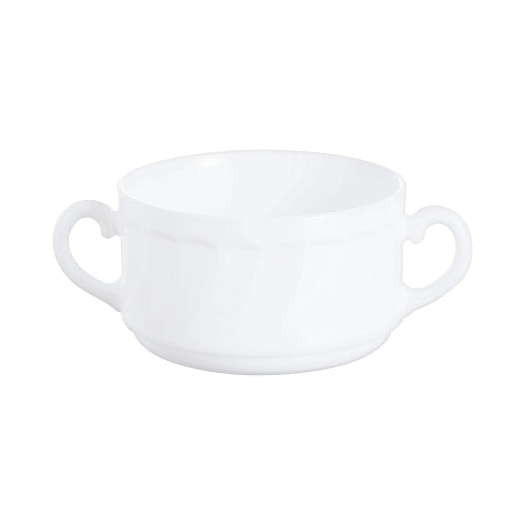 Arcoroc Suppentasse Trianon Uni Suppenobertasse 320ml, weiss, gehärtetes Opalglas