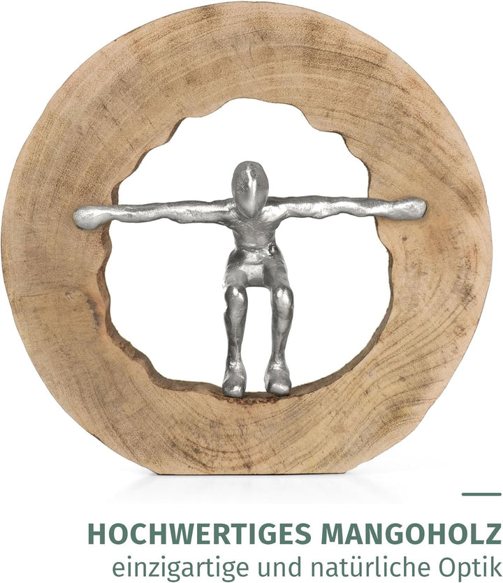 Moritz Skulptur Wage den Sprung I Sprung Wagen 28 x 27 cm I Mangoholz Holz Deko Figur I Wohnzimmer D