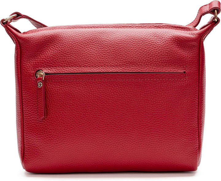 Lazarotti Bologna Leder Umhängetasche Damen | verstellbarer Schultergurt | grosse Crossbody Bag | Sc