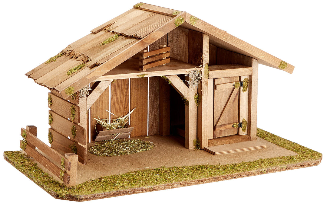 Alfred Kolbe Krippen 1331/12 Weihnachtskrippe aus Holz für 10-12 cm Figuren 55 x 30 x 29 cm,