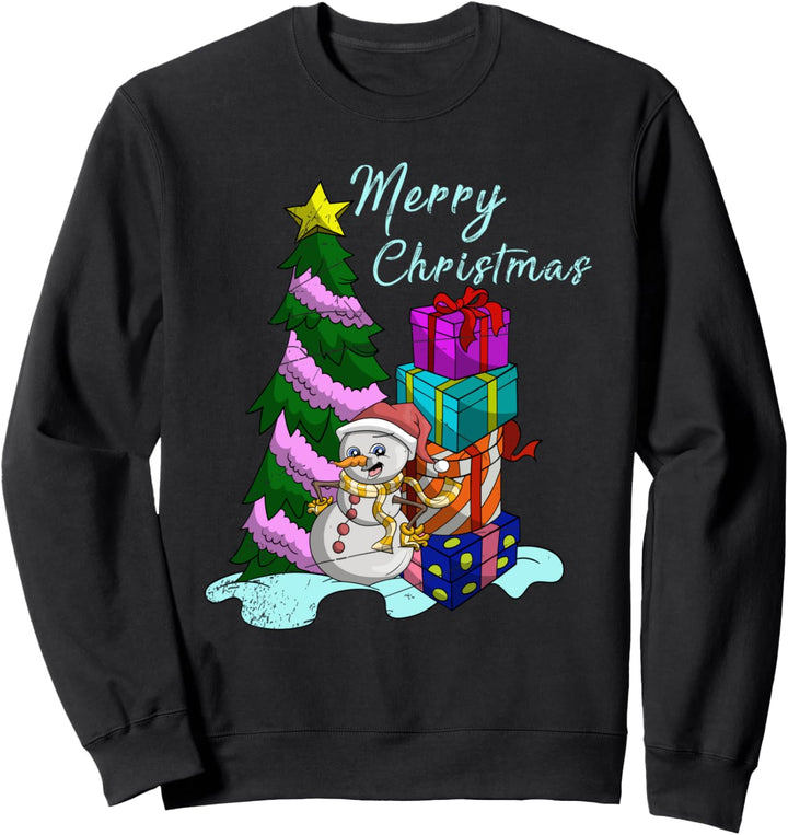Damen Herren Geschenk zu Weihnachten Schneemann Sweatshirt