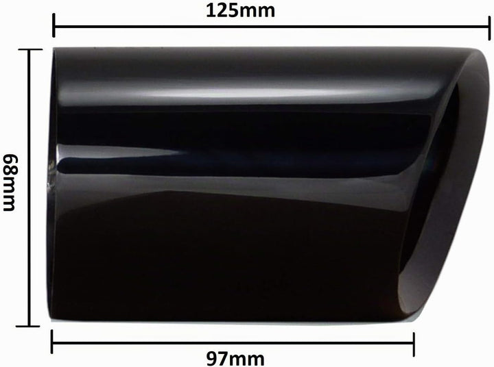 L&amp;P A309 Auspuffblende Endrohrblende oval Schwarz Edelstahl spiegel poliert kompatibel mit 3er e90 e