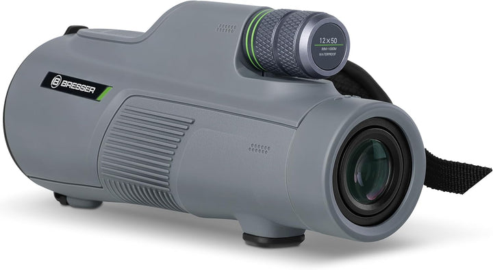 Bresser Monokular Wave 12x50 mit hoher Vergrösserung, hochwertigen Vergütungen und exzellentem BaK-4