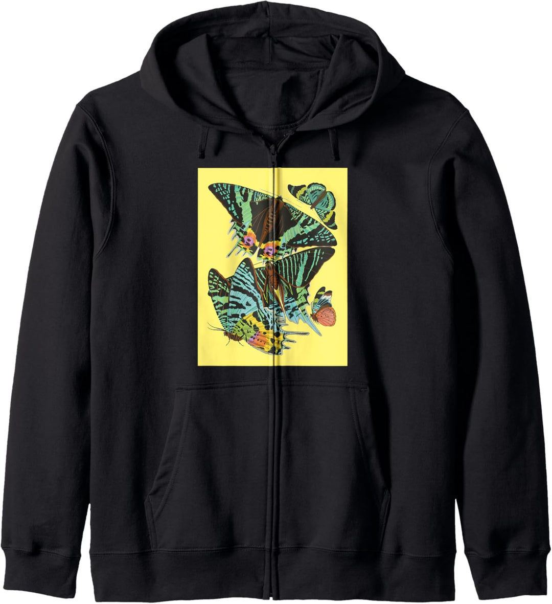 Trendy Yellow Butterflies Squared Kapuzenjacke