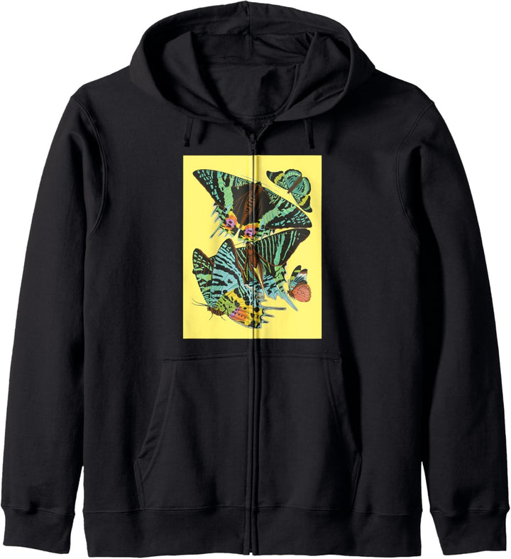 Trendy Yellow Butterflies Squared Kapuzenjacke