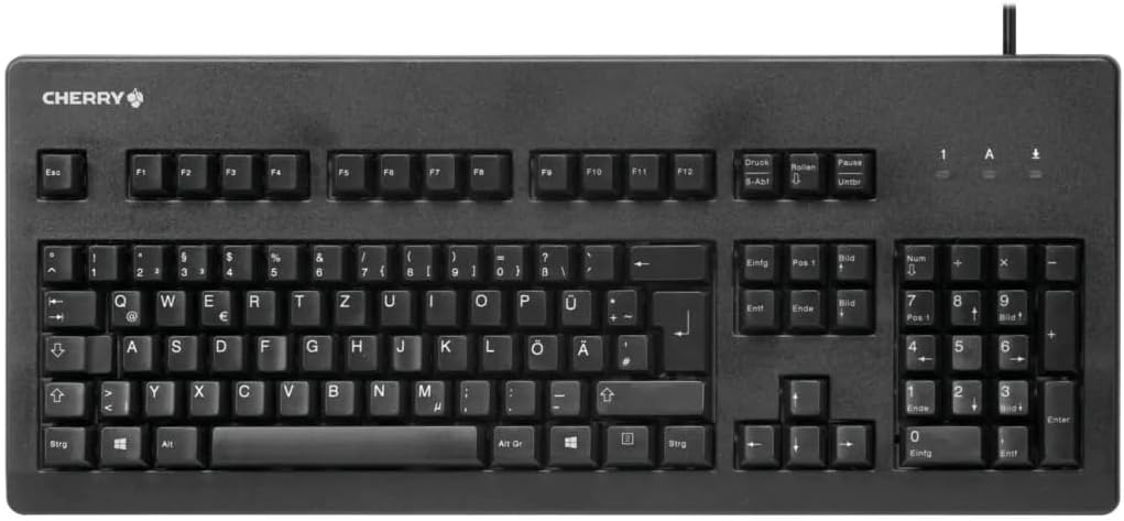 CHERRY G80-3000, Deutsches Layout, QWERTZ Tastatur, kabelgebundene Tastatur, mechanische Tastatur, C