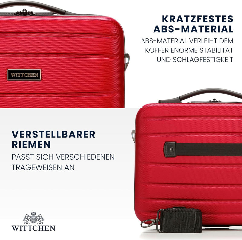 WITTCHEN Kosmetikkoffer Reisekoffer aus ABS Rot 56-3A-654-35 Rot Kosmetikkoffer, Rot Kosmetikkoffer