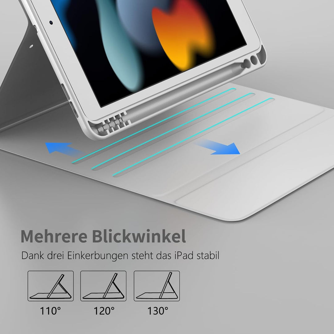 TQQ Tastatur Hülle für iPad 10.2 Zoll (9/8/7 Generation), für iPad Air 3rd und Pro 10.5, Wiederaufla