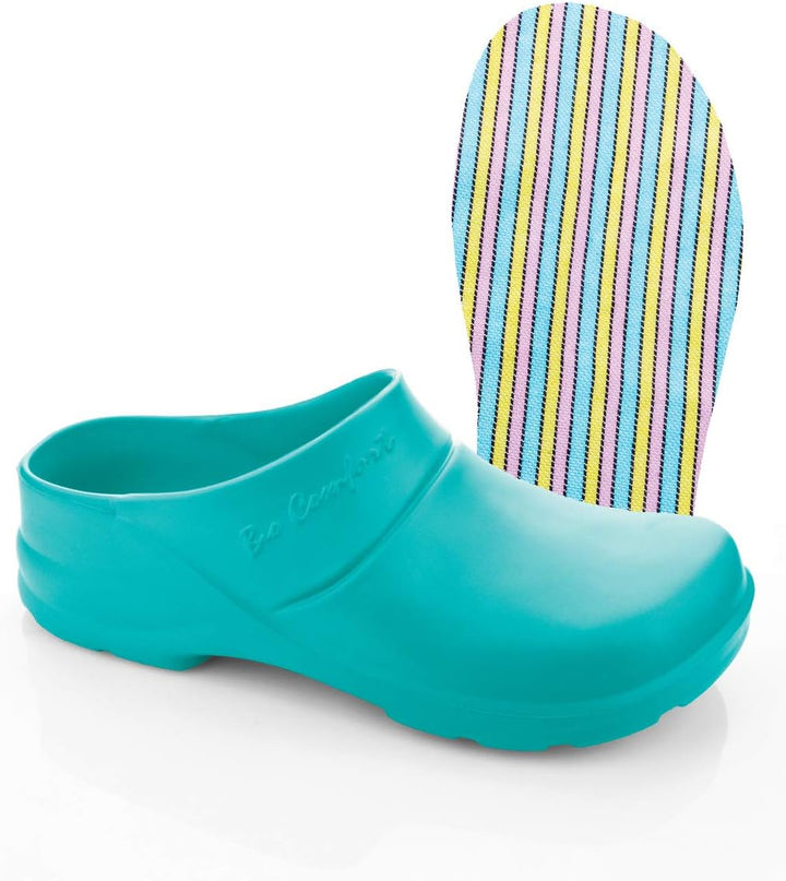 LEMIGO Damen Bio Comfort LuxHausschuh 41 EU Türkis mit Einlage, 41 EU Türkis mit Einlage