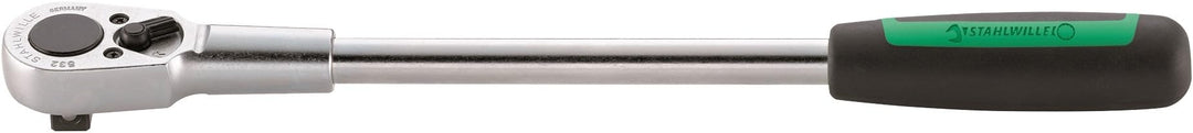 STAHLWILLE 532 l extrem robuste 1/2“ Ratsche mit 2K-Griff l langer Schaft für mehr Drehmoment l Made