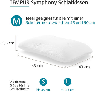 TEMPUR Symphony Schlafkissen ergonomisches Nackenstützkissen für Rücken-und Seitenschläfer, Memory F