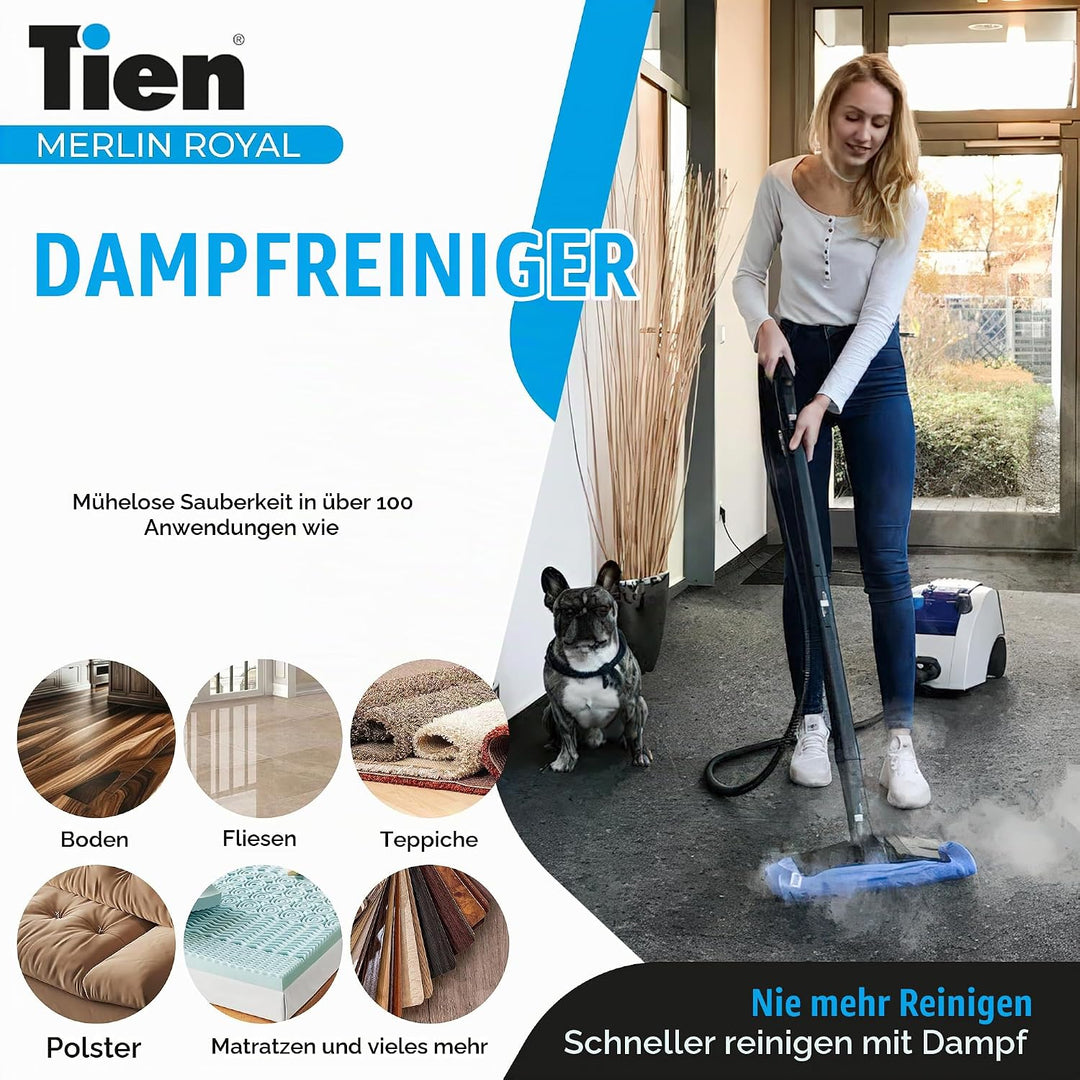 Tien Merlin Royal Dampfdruckreiniger mit Zubehör