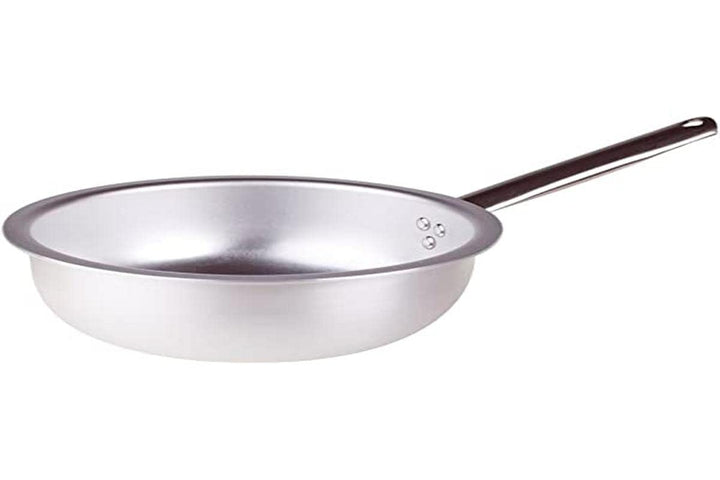 Pentole Agnelli Pfanne zum Wenden von Pasta und Risotto mit Rohrstiel, aus Aluminium 3 mm 28 cm silb