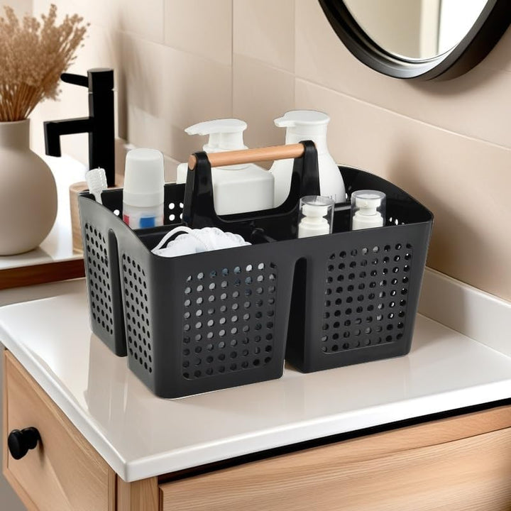 VITEVER Portable Dusche Caddy Korb mit Fächern, Kunststoff geteilt Reinigung Caddy Organizer Storage