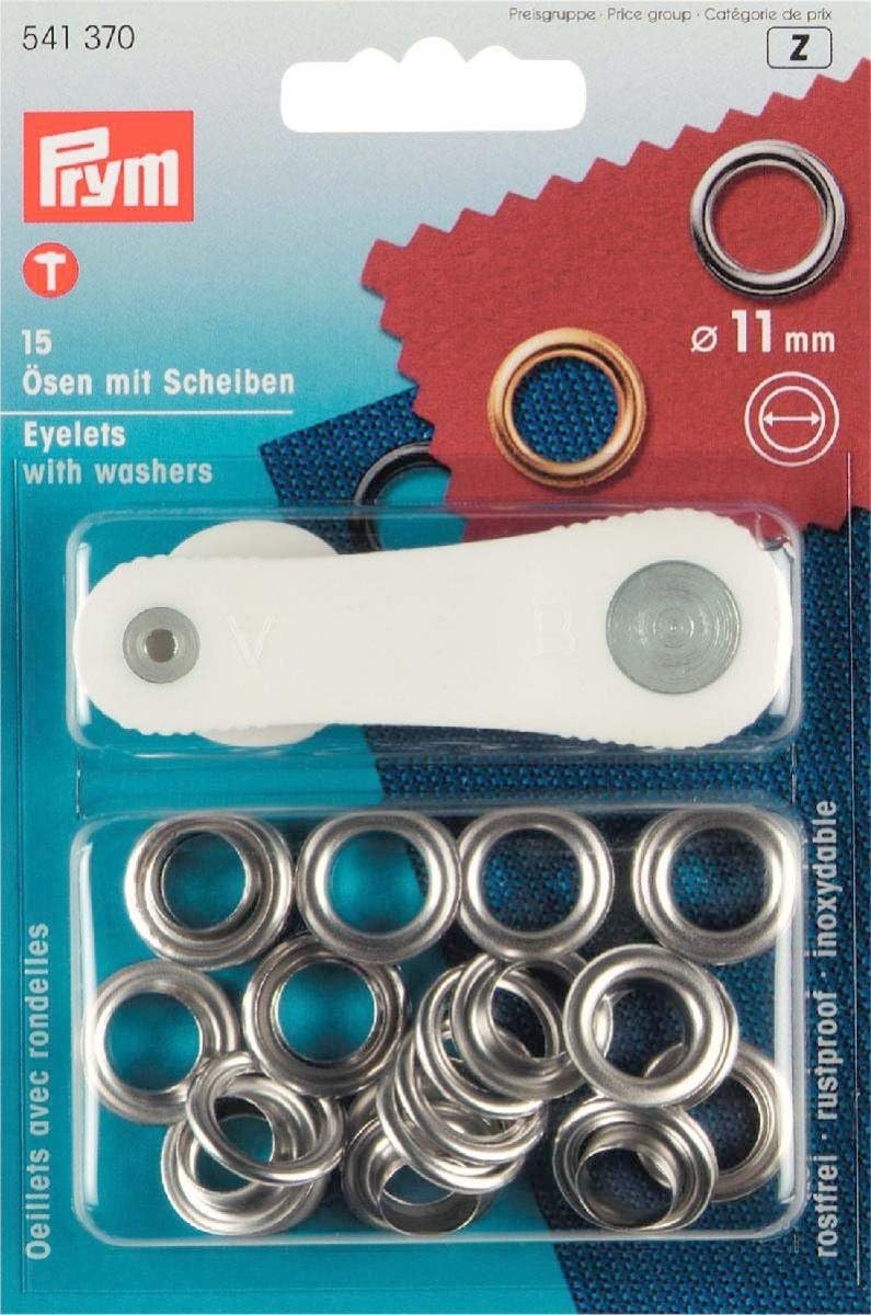 Prym Ösen und Scheiben, Messing, Schwarz, 4 mm Innen Ø, brüniert, 500 Stück, 4 mm Innen Ø, brüniert,