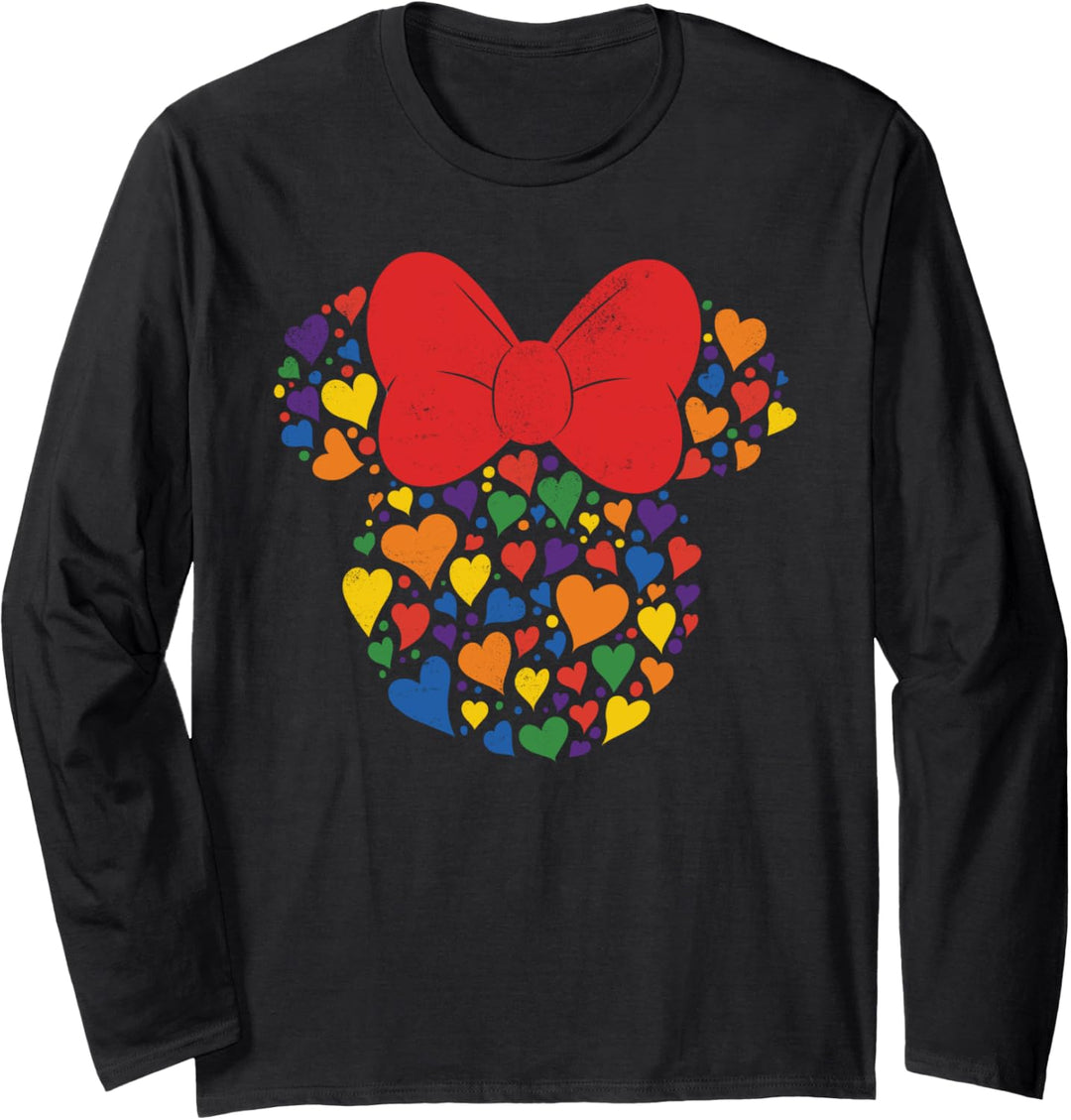 Disney Minnie Mouse Icon Retro Rainbow Hearts Langarmshirt
