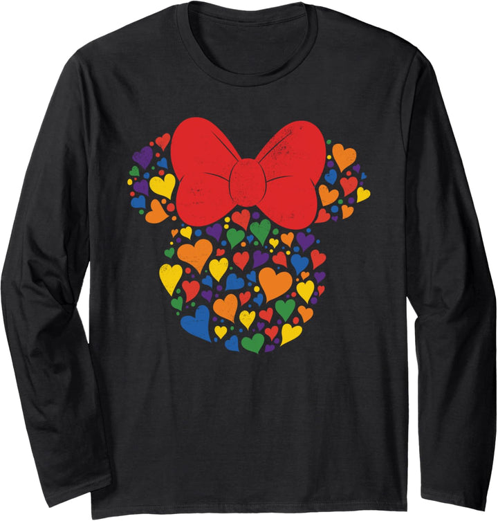 Disney Minnie Mouse Icon Retro Rainbow Hearts Langarmshirt