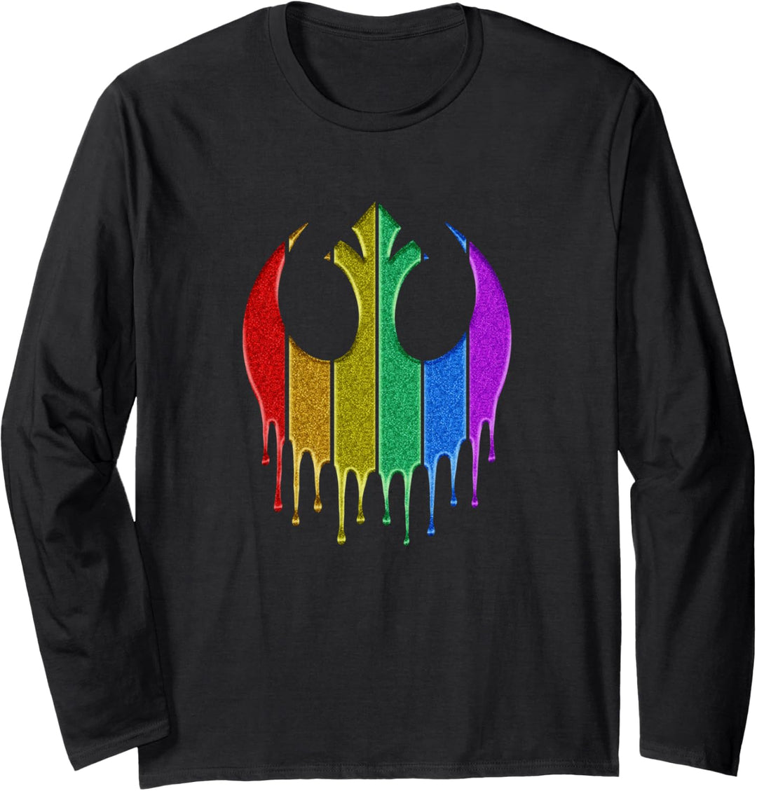 Star Wars Pride Rebel Rainbow Glitter Logo Langarmshirt