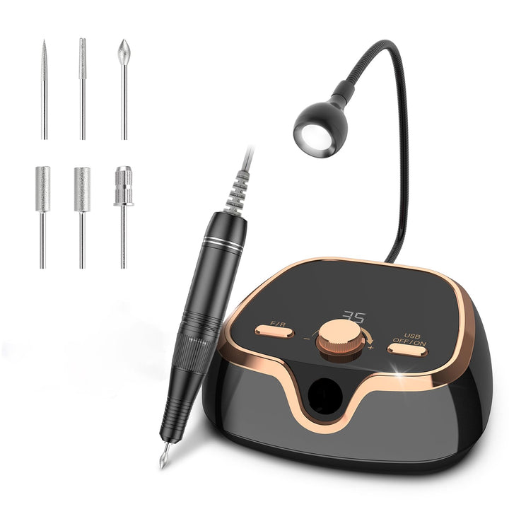Electric Nail Drill Machine, Professional 35000RPM Electric Nail Drill File with Speed Display Manic