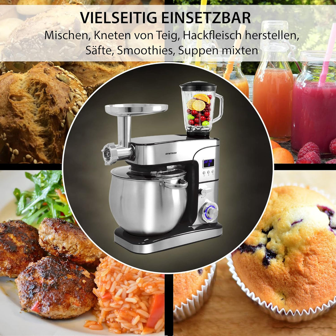 Küchenmaschine Paris Edelstahl 12 Liter Küchengerät & Fleischwolf