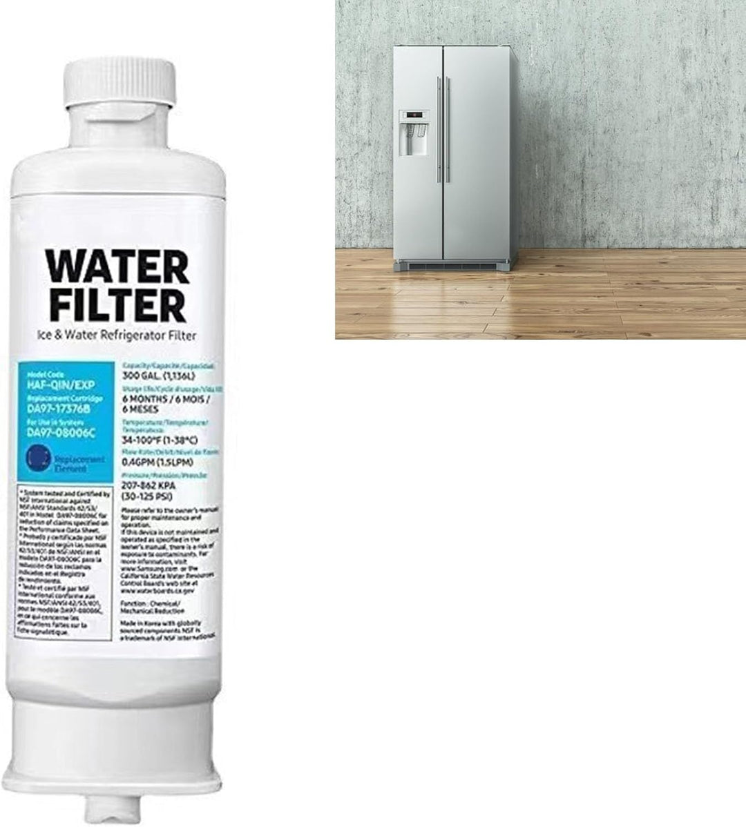 Kühlschrankfilter, Kühlschrank-Wasserfilter DA97 17376B, Auslaufsicherer Ersatz-Kühlschrank-Wasserfi