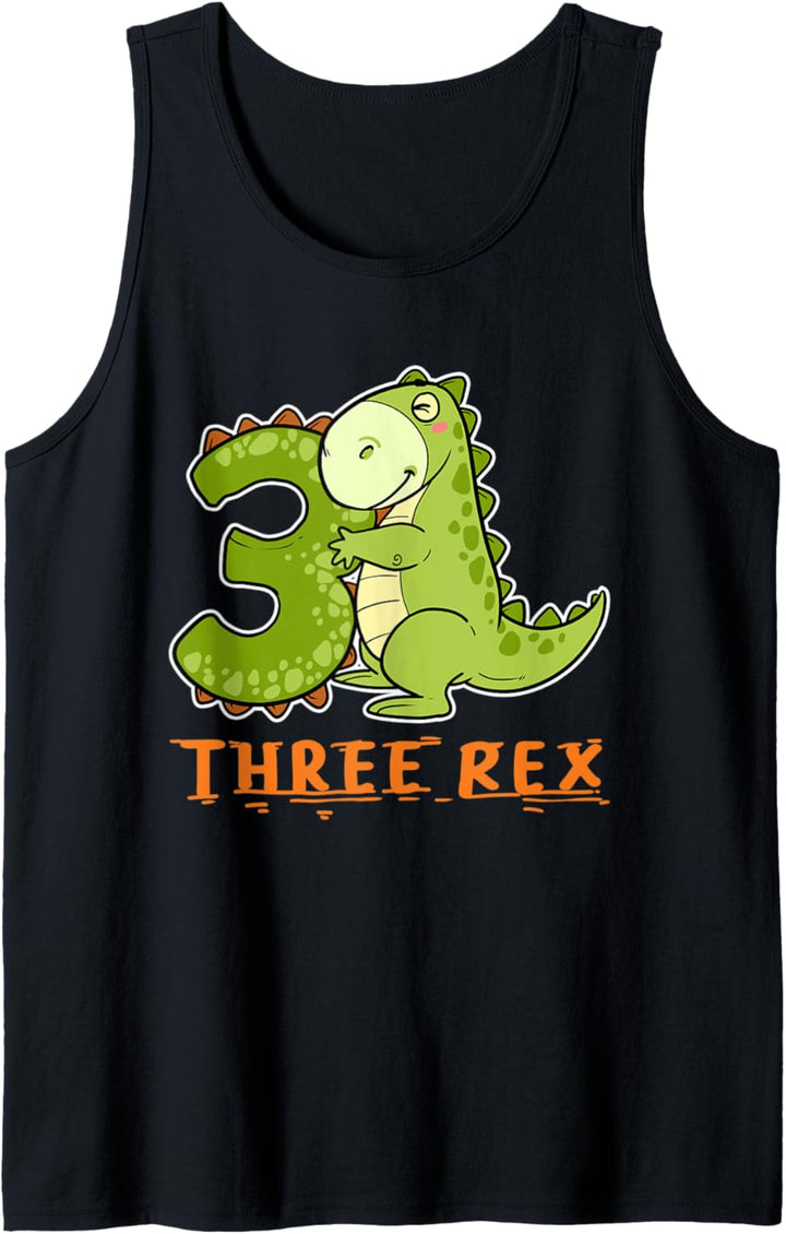 3 Jahre Dritter Geburtstag TRex Geburtstags Dino Dinosaurier Tank Top