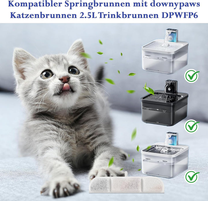 Herboom 28 Stück Katzenbrunnen Filter für downypaws 2.5L Trinkbrunnen, Katzentrinkbrunnen Filter mit