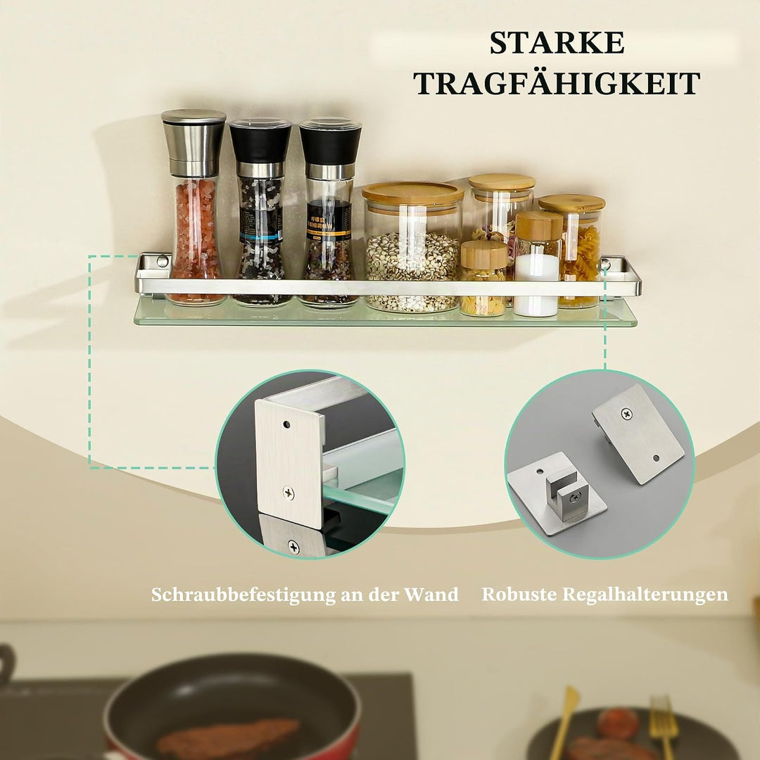 SAYAYO Duschablage Duschregal Edelstahl Glasregal Badezimmer Regal Gebürstet Shower Shelf Shampoo Ha