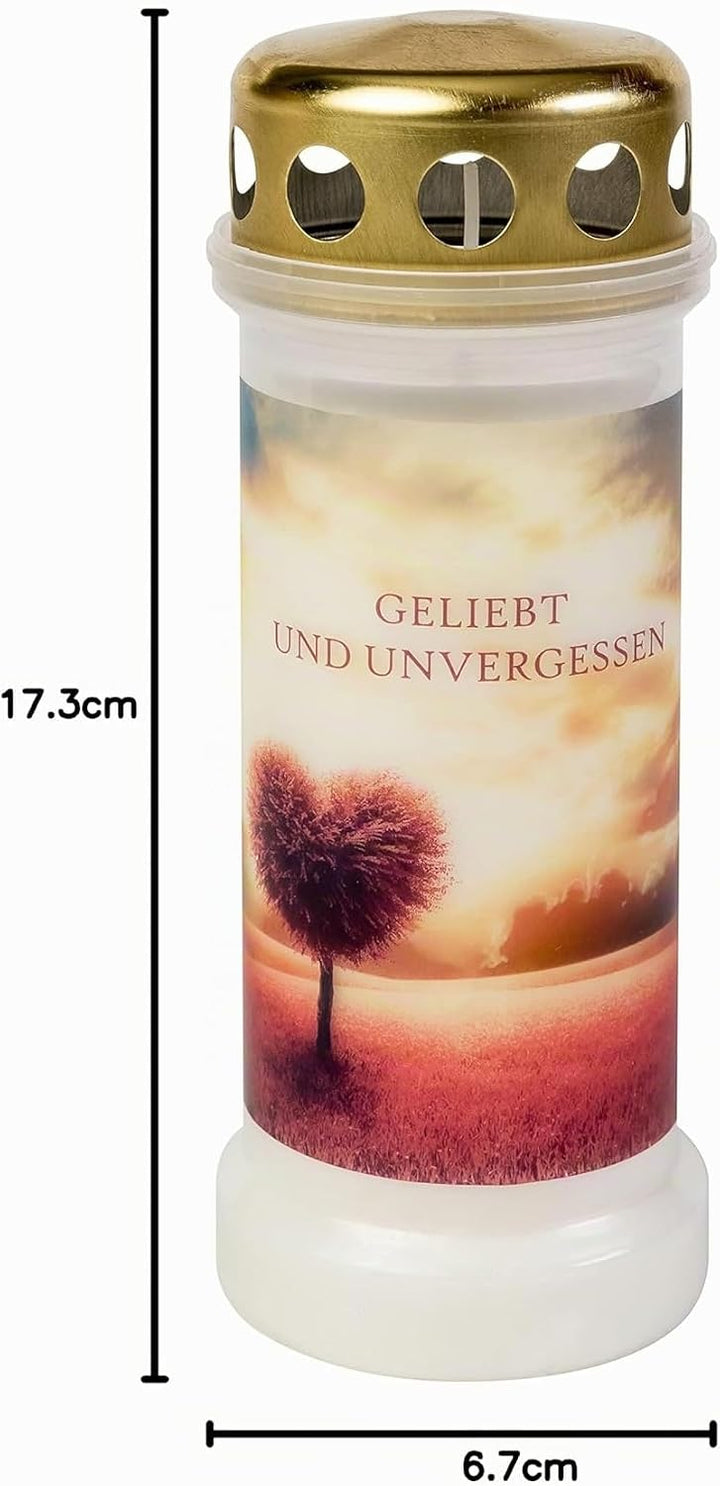 Bolsius Grablicht - Weiss - 12 Stück - Länge Brenndauer 70 Stunden - Trauerkerze &amp; Gedenkstätte Kerz