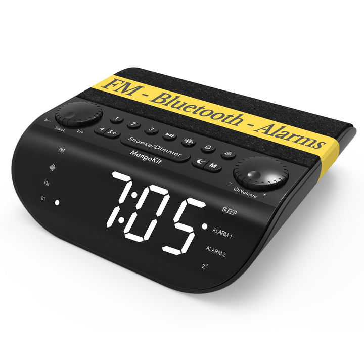 Up-Max Radiowecker mit Bluetooth und UKW-Radio–Extra lauter 90dB Wecker für Tiefschläfer, Dual-Alarm
