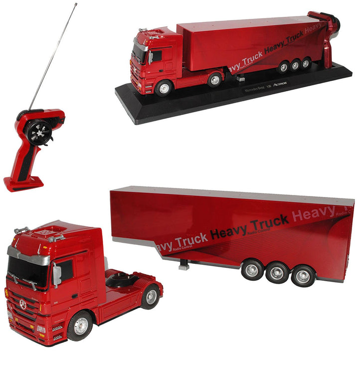 alles-meine.de GmbH Mercedes-B Actros Sattelschlepper Rot 40 MHz - RC Funkauto - mit Beleuchtung - v