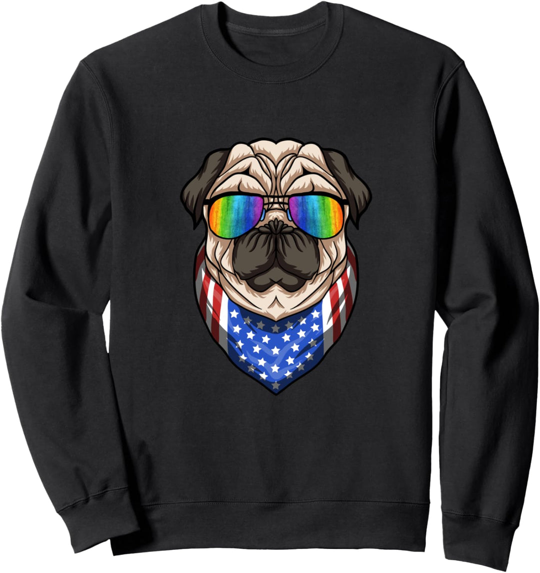 LGBT Gay Lesbian Pride Flagge Hund Sonnenbrille Stolz Monat Sweatshirt