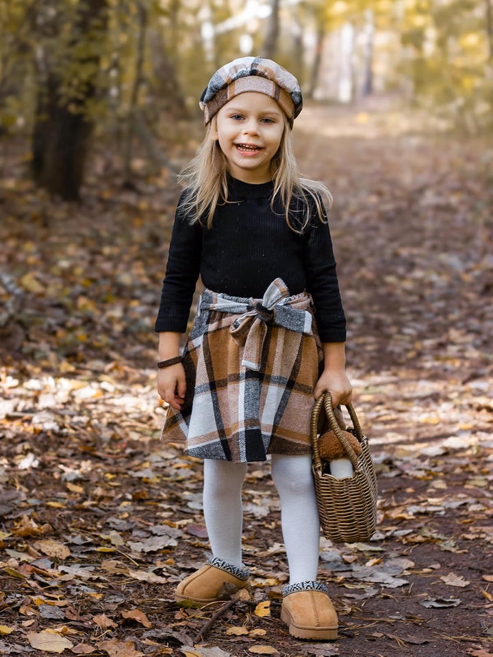 Miipat Kleinkind Mädchen Kleidung Set Mädchen Outfits Set Lange Ärmel Pullover Tops mit Mini Rock Se