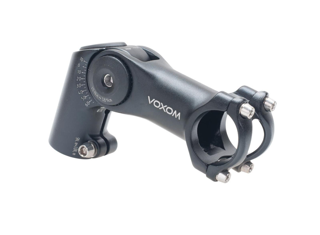Voxom Vb3 25,4mm, 80mm Höhenverstellbar, -10/+65° Vorbau, Schwarz, 25.4 31,8mm/100mm Länge, 31,8mm/1