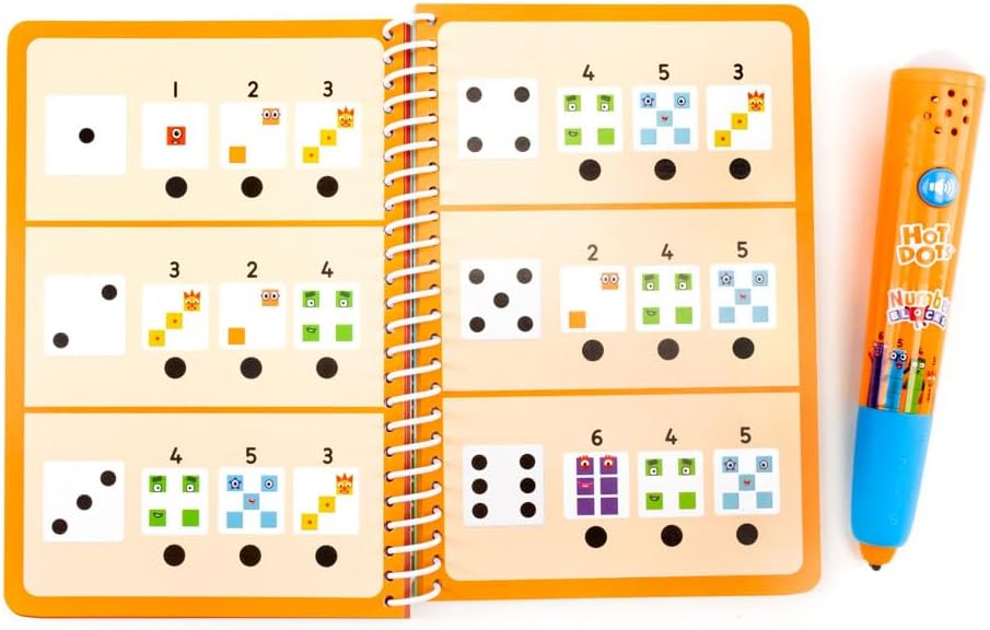 Learning Resources Hot Dots Numberblocks 1-10 Aktivitätsbuch mit interaktivem Stift, über 75 Aktivit