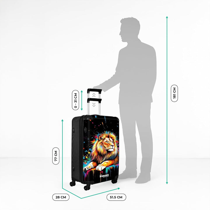NoBoringSuitcases.com® Koffer XL Gross 77x51.5x28 cm Reisekoffer mit 4 Rollen Leicht Trolley Hartsch