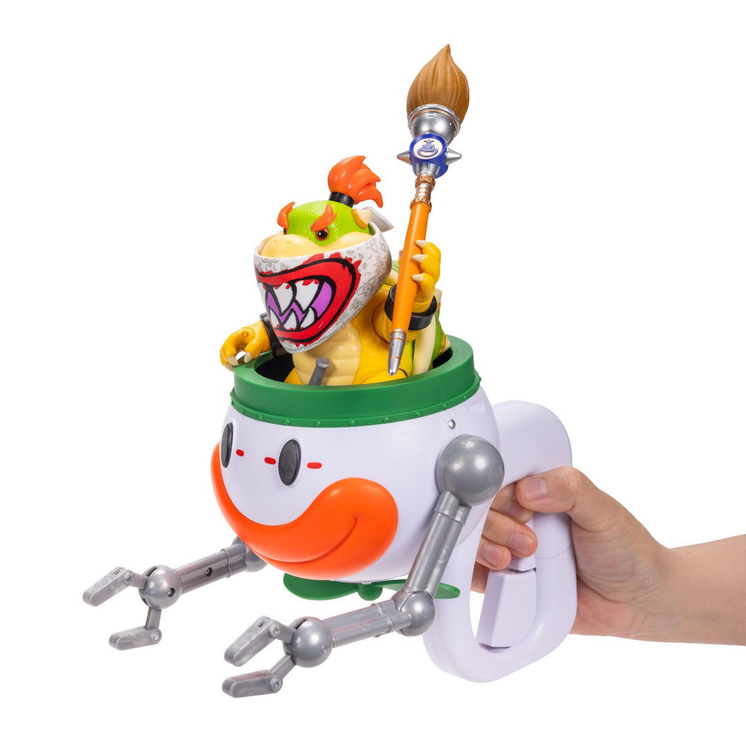 Der Super Mario Galaxy Movie – 13 cm grosse Bowser Jr.-Figur mit Clownauto, Pinsel und Wasser-Enthül