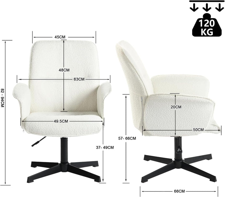 MEUBLE COSY Bürostuhl 4er Ergonomisch Schreibtischstuhl mit höhenverstellbar Armlehnen 360° Drehbar