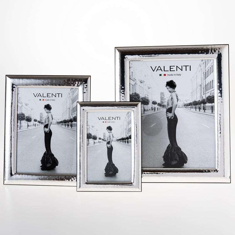 Valenti&Co. - Bilderrahmen - Silber in gehämmerter Optik - glänzend Hochzeit, zum Geburtstag von Fre