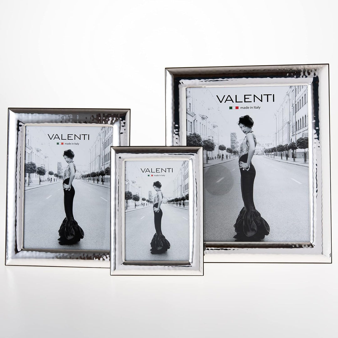 Valenti&amp;Co. - Bilderrahmen - Silber in gehämmerter Optik - glänzend Hochzeit, zum Geburtstag von Fre