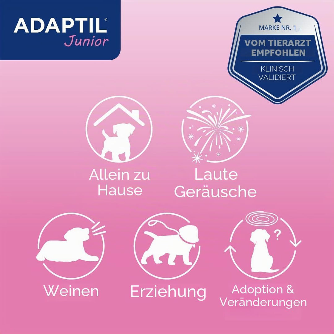 ADAPTIL Verstellbares Kinderhalsband für Welpen, reduziert nachweislich das Weinen in der Nacht, Kom