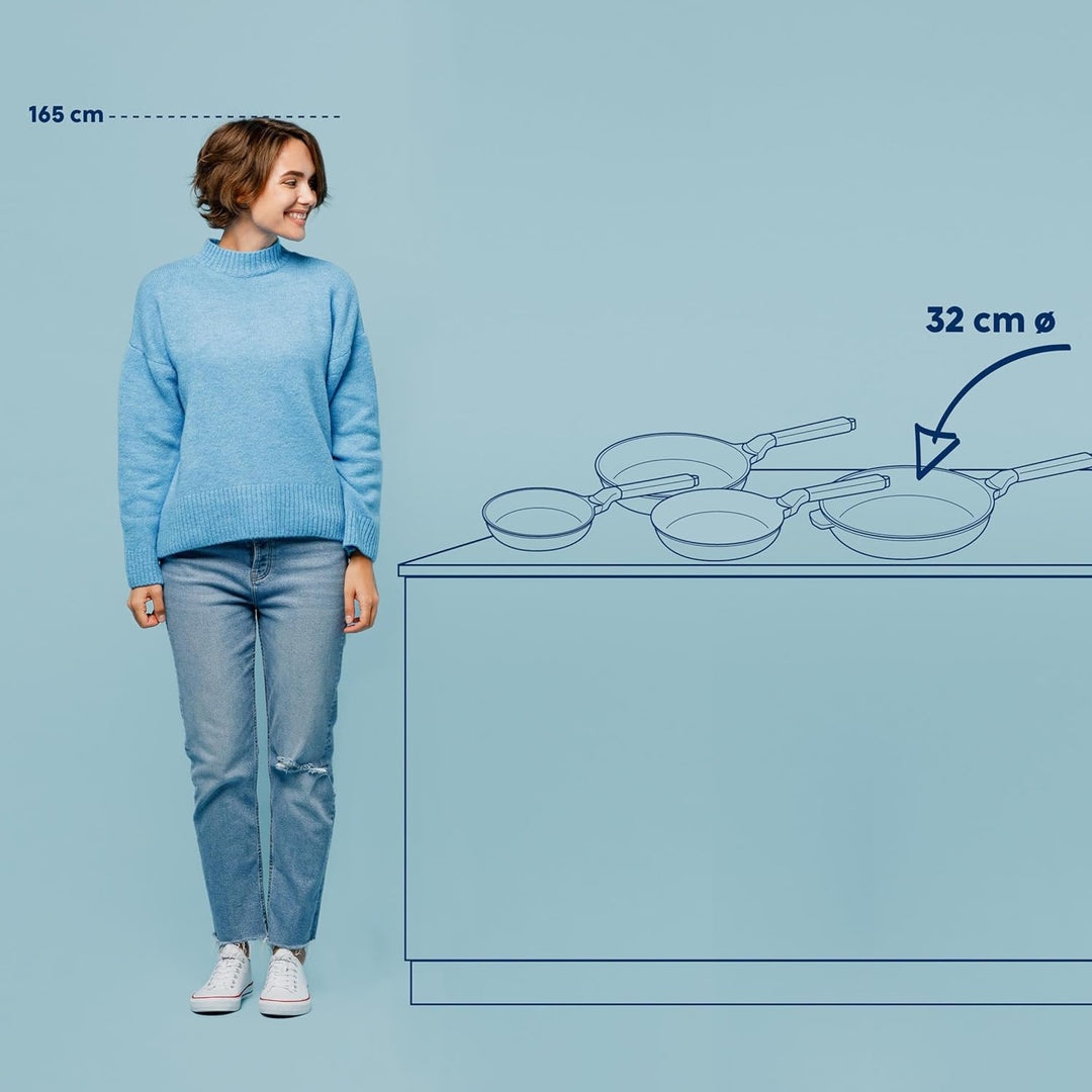 kela Bratpfanne Vitana, Ø 32 cm, Aluguss, grau, recycelbar, Allherdboden, antihaftbeschichtet, hitze