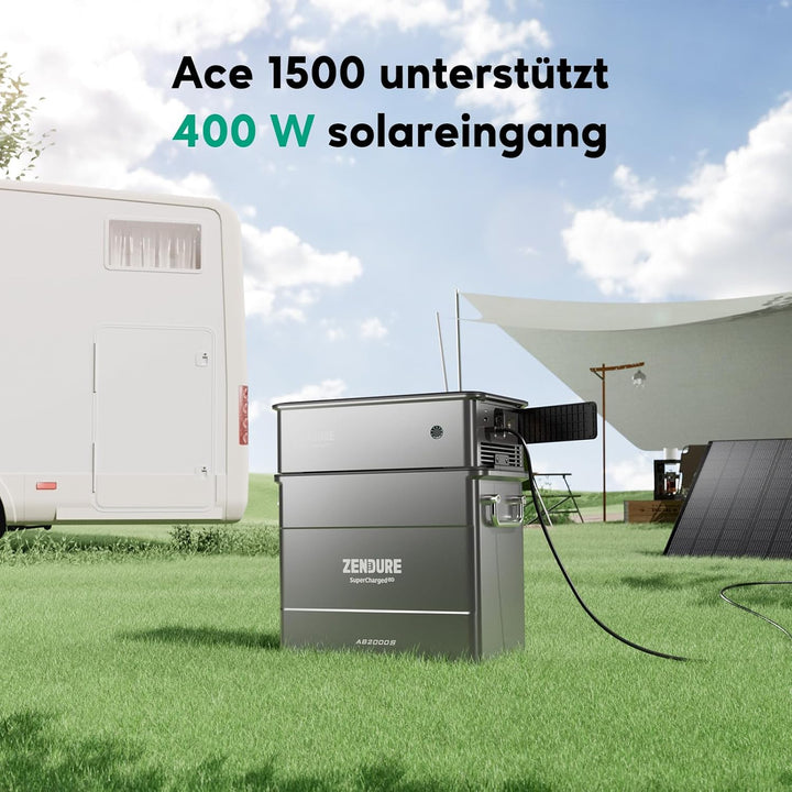 Zendure SolarFlow Ace 1500, 400W Solar Eingang, Plug und Play Off-Grid AC Modul, Kompatibel mit AB-S