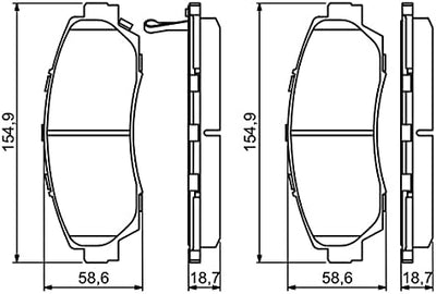 Bosch BP1238 Bremsbeläge - Vorderachse - ECE-R90 Zertifizierung - vier Bremsbeläge pro Set