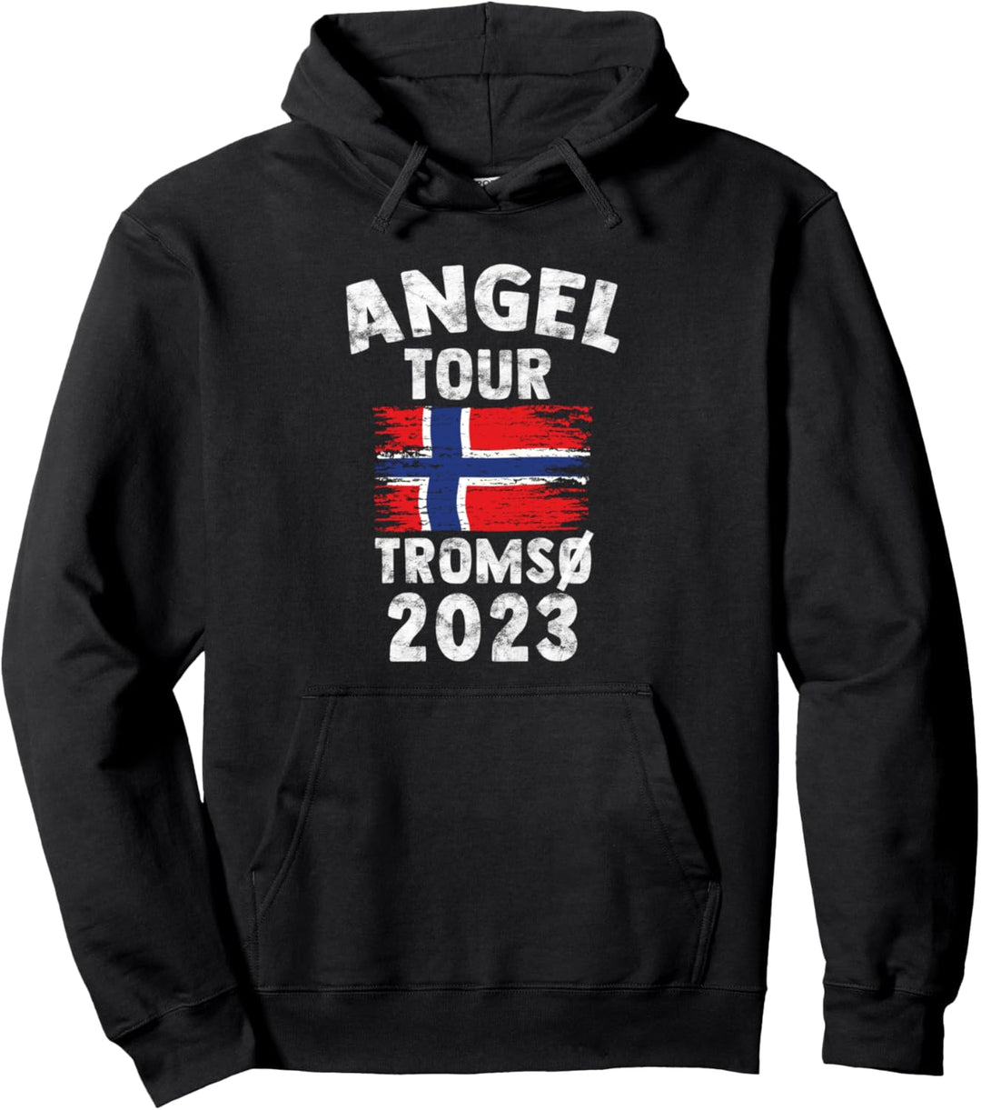 Tromsö 2023 - Angel Tour nach Norwegen mit Flagge Pullover Hoodie