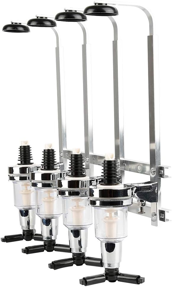 Bar Butler: Aluminium-Flaschenhalter und Dosierer, 4-fach, für Wandmontage (Bar Flaschenhalter)Flasc